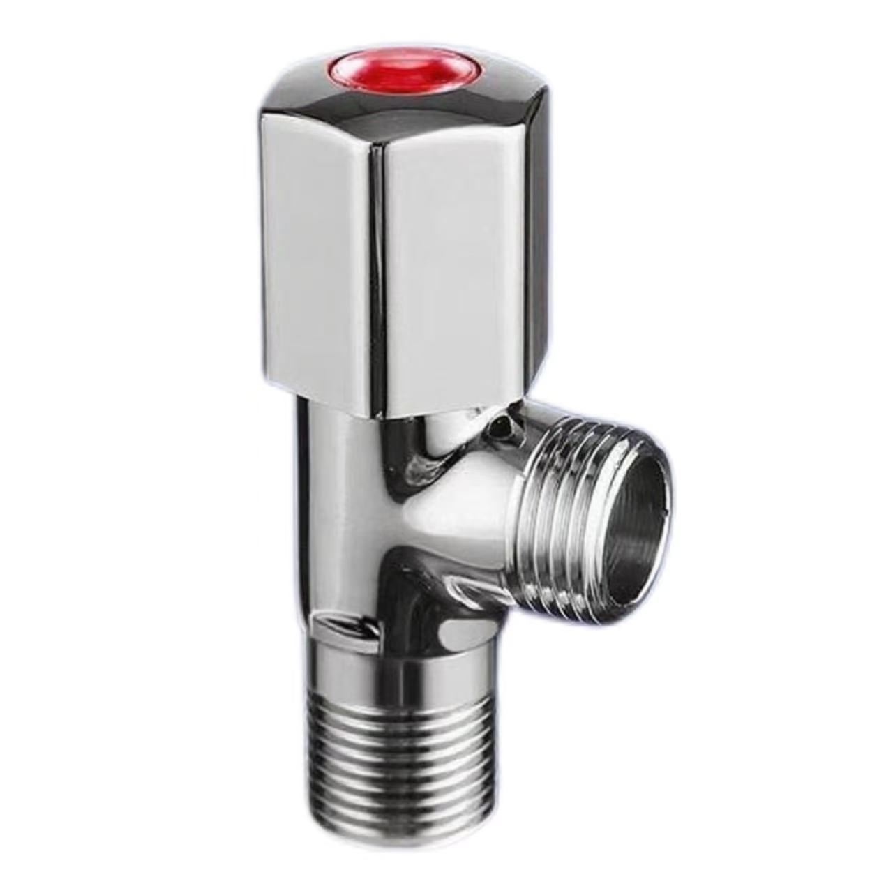 ວາວມຸມ Chrome ສົດໃສ, ສີແດງ ແລະສີຟ້າ ແຍກວາວທໍ່ນໍ້າຮ້ອນ ແລະນໍ້າເຢັນ