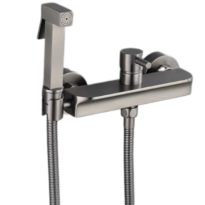 ຊຸດເຄື່ອງສີດ Bidet ຮ້ອນ ແລະເຢັນ Gunmetal Grey