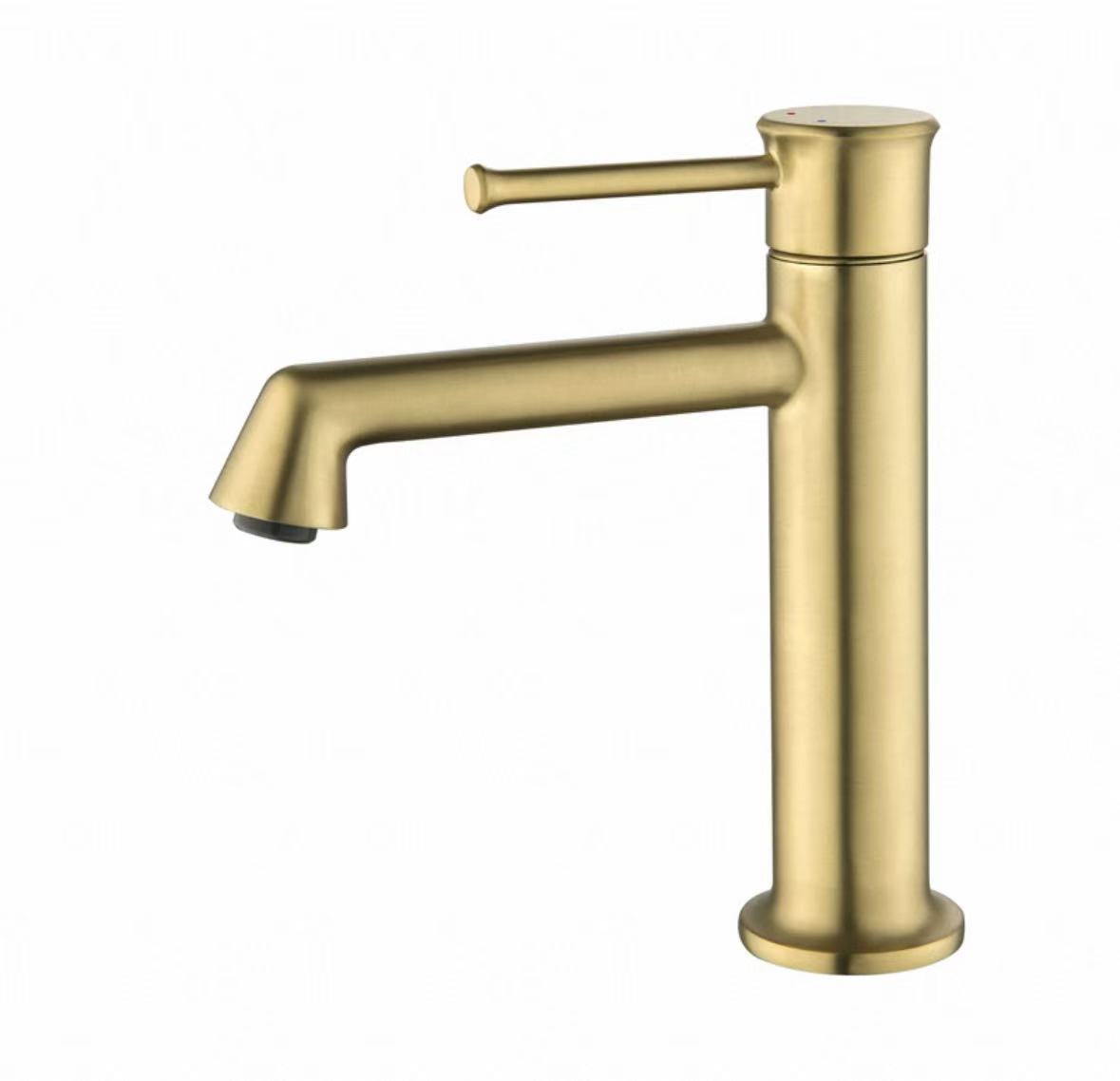 Matte Gold cylindrical faucet ການຄວບຄຸມດຽວ