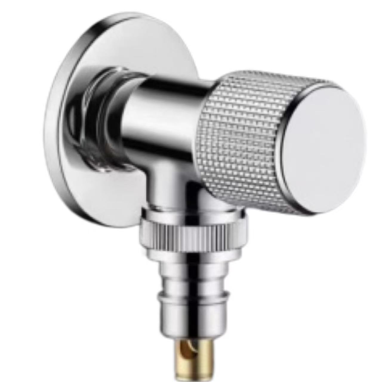 ກະຈົກ Chrome Knurled Knob Washing Machine Water Stop Valve