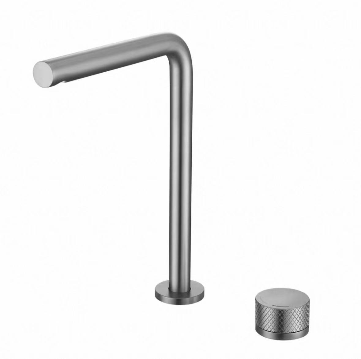 faucet ແຍກ Geometric ສີດໍາບໍລິສຸດ